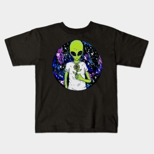 Alien sunflower Kids T-Shirt